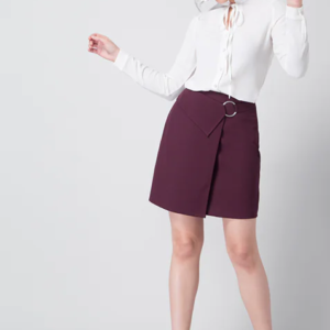 Wine Ring Wrap Mini Skirt